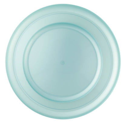 6.3"&8.6" Teal Pearl Disposable Plastic Plates COMBO Set-Edge