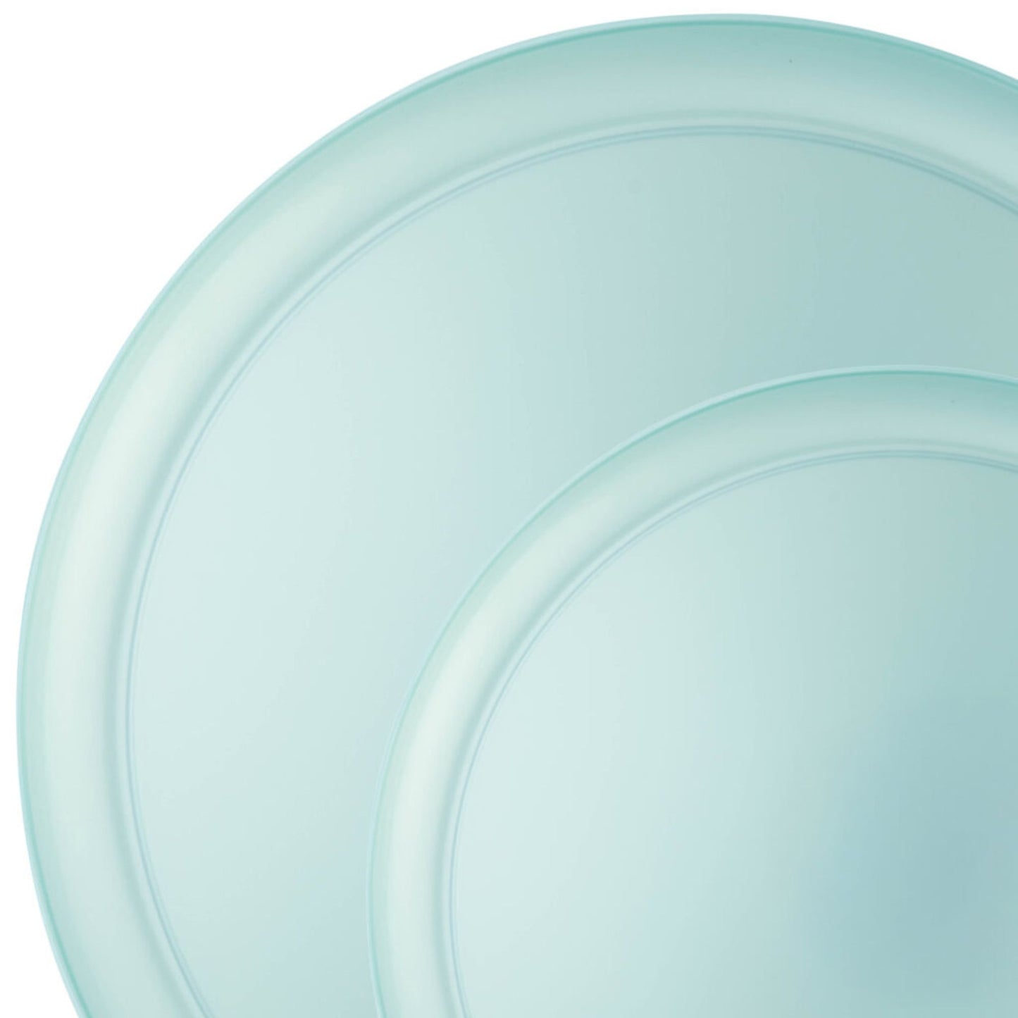 6.3"&8.6" Teal Pearl Disposable Plastic Plates COMBO Set-Edge