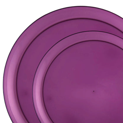 6.3"&8.6" Purple Disposable Plastic Plates COMBO Set-Edge