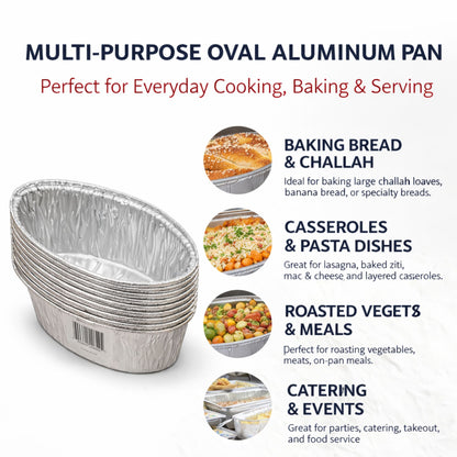 3lb Medium Oval/Challa Loaf Pan Disposable Aluminum