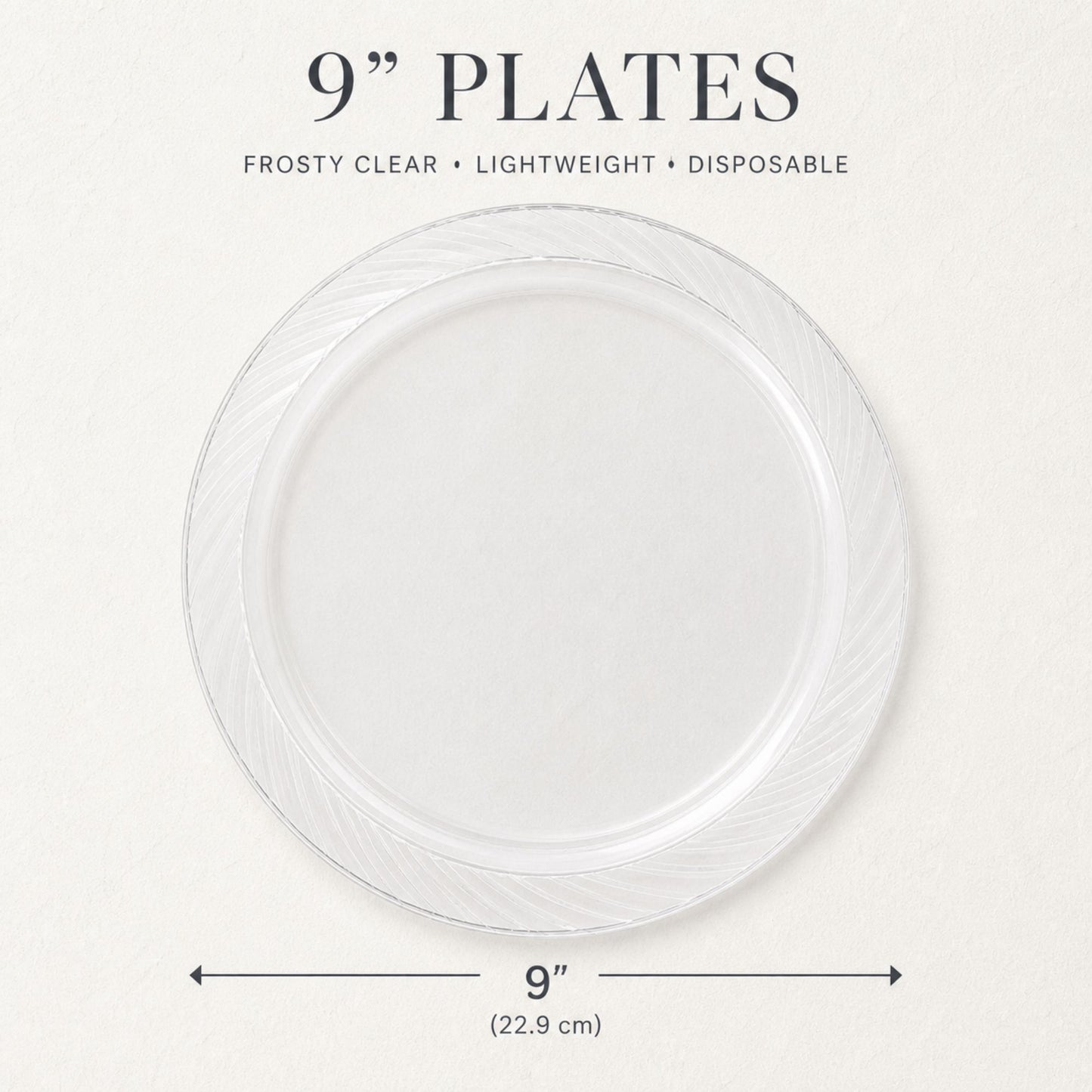 *JUMBO PACK*9" Plates frosty Clear Lightweight Plastic Disposable Disposable Plates Blue Sky