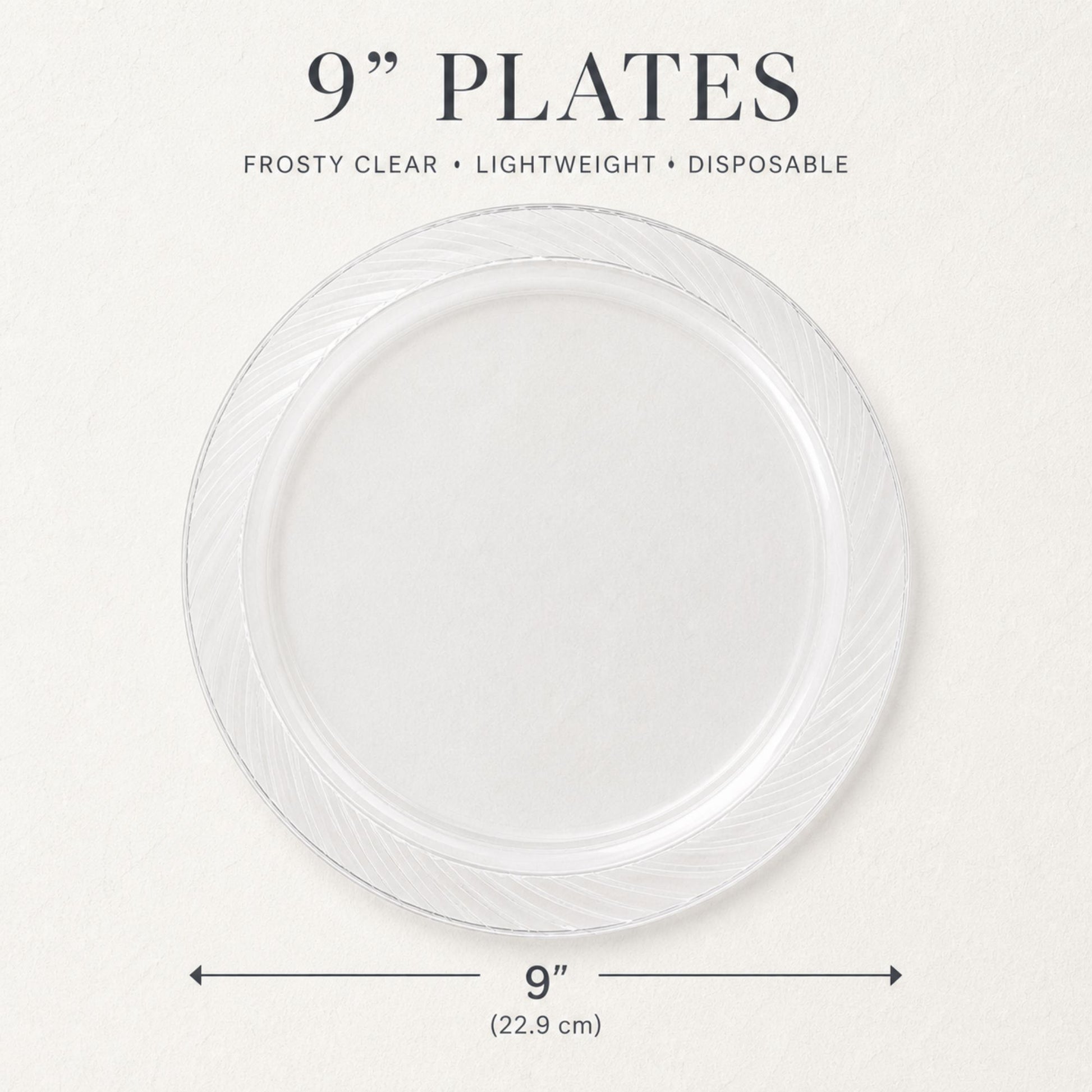 *JUMBO PACK*9" Plates frosty Clear Lightweight Plastic Disposable Disposable Plates Blue Sky