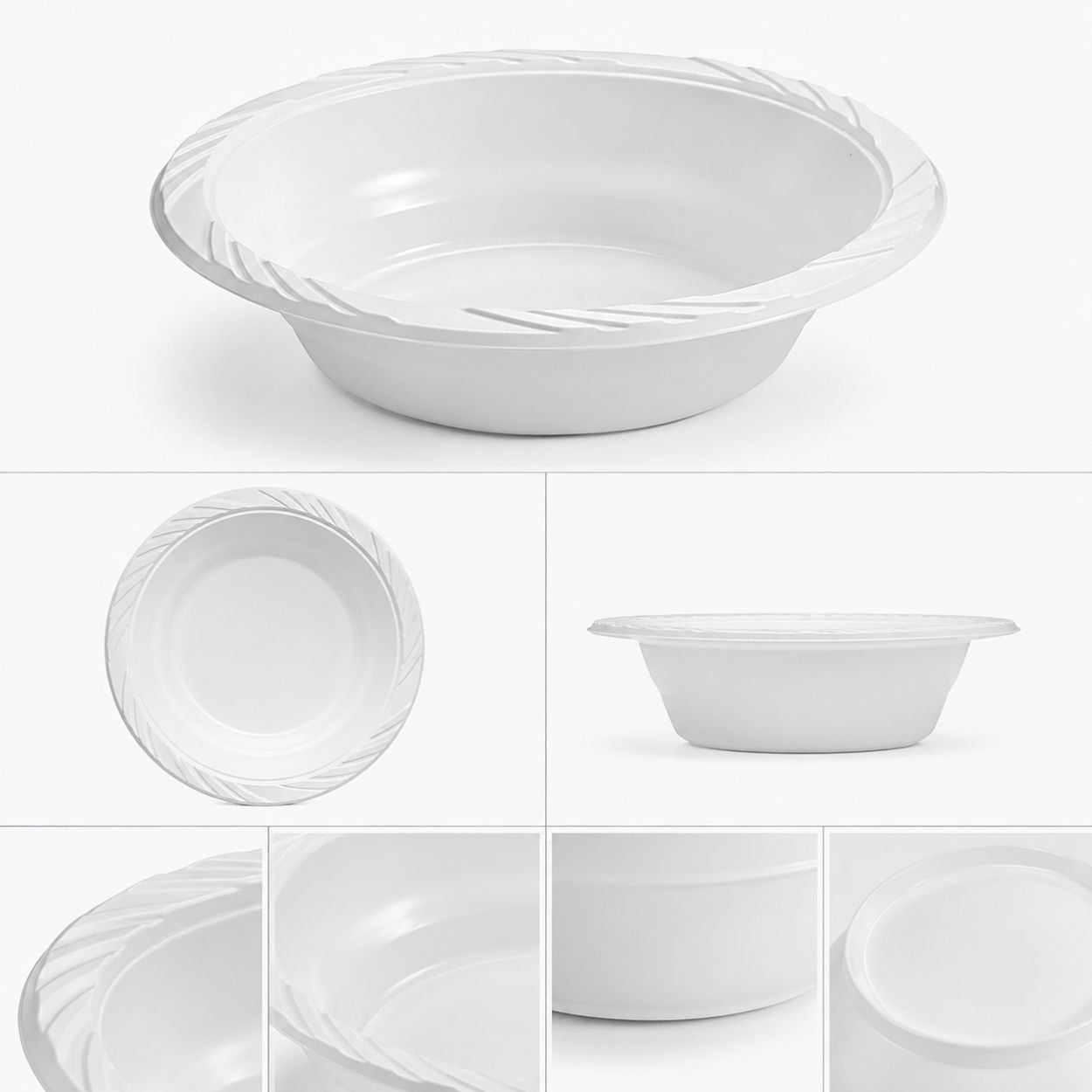 *WHOLESALE* 18oz White Dessert Bowls Lightweight Plastic 800/case Bowls VeZee