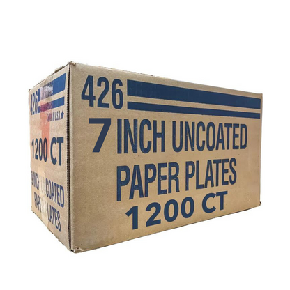 Copy of Case of Paper - 7" - Disposable - Uncoated - White - Lunch Plates | 1200 ct. Plates Blue Sky   