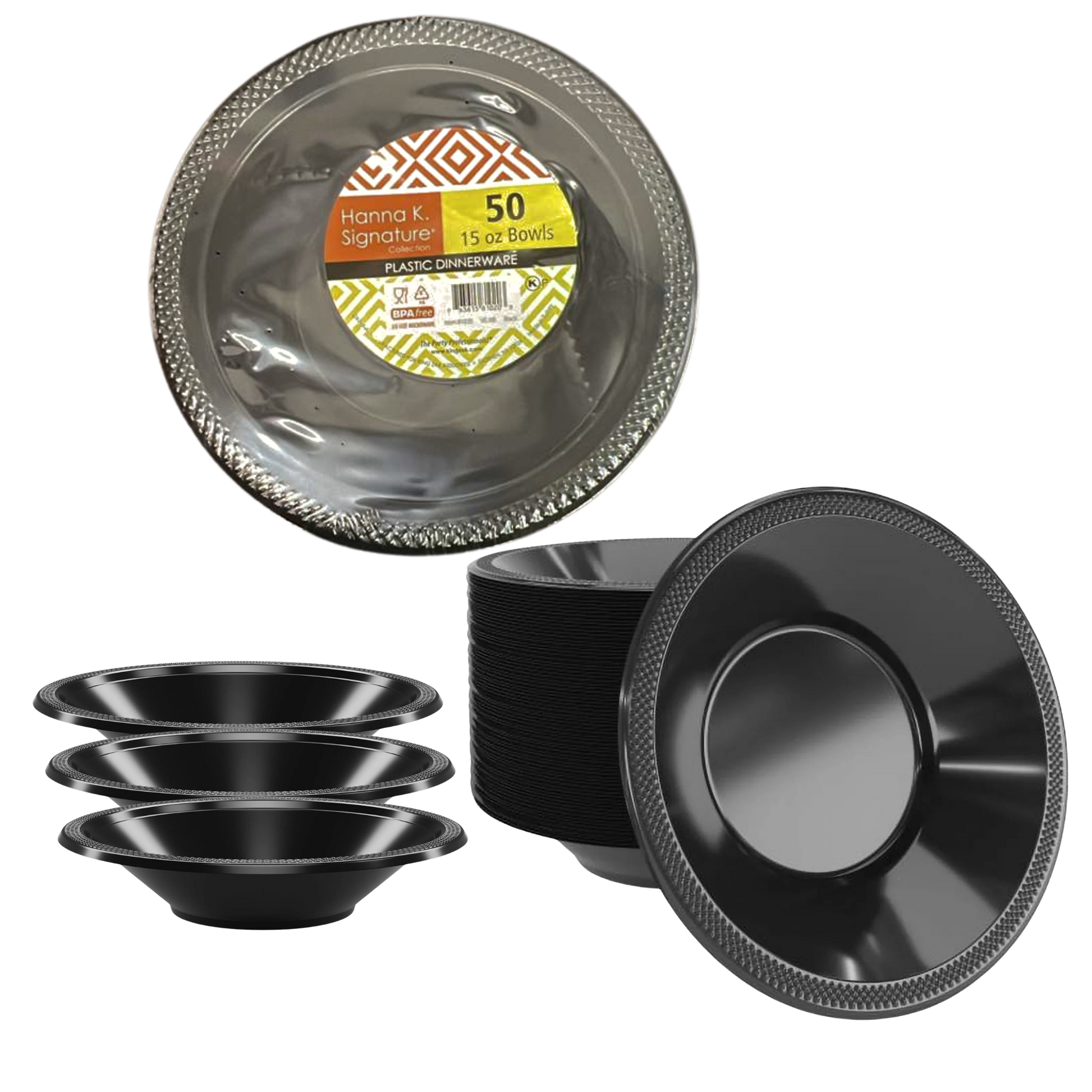 COMBO-PARTY SET: BLACK-Complete Disposable Dining Solution for Your Event Disposable Tableware Hanna K Signature