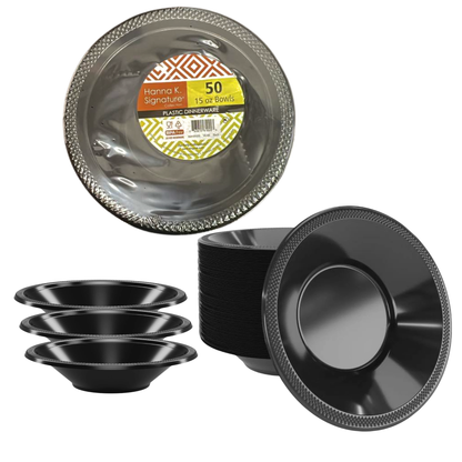 COMBO-PARTY SET: BLACK-Complete Disposable Dining Solution for Your Event Disposable Tableware Hanna K Signature