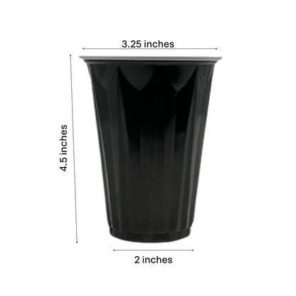 Black Plastic Party Cup 12 oz Cups Party Dimensions   