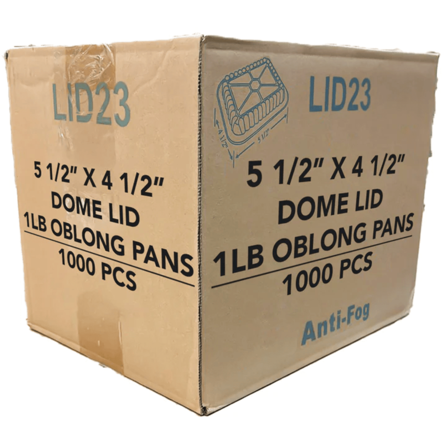 *WHOLESALE* Dome Lids For 1Lb Aluminum Oblong Pans 5" x 4" 1000/case Disposable Lids VeZee