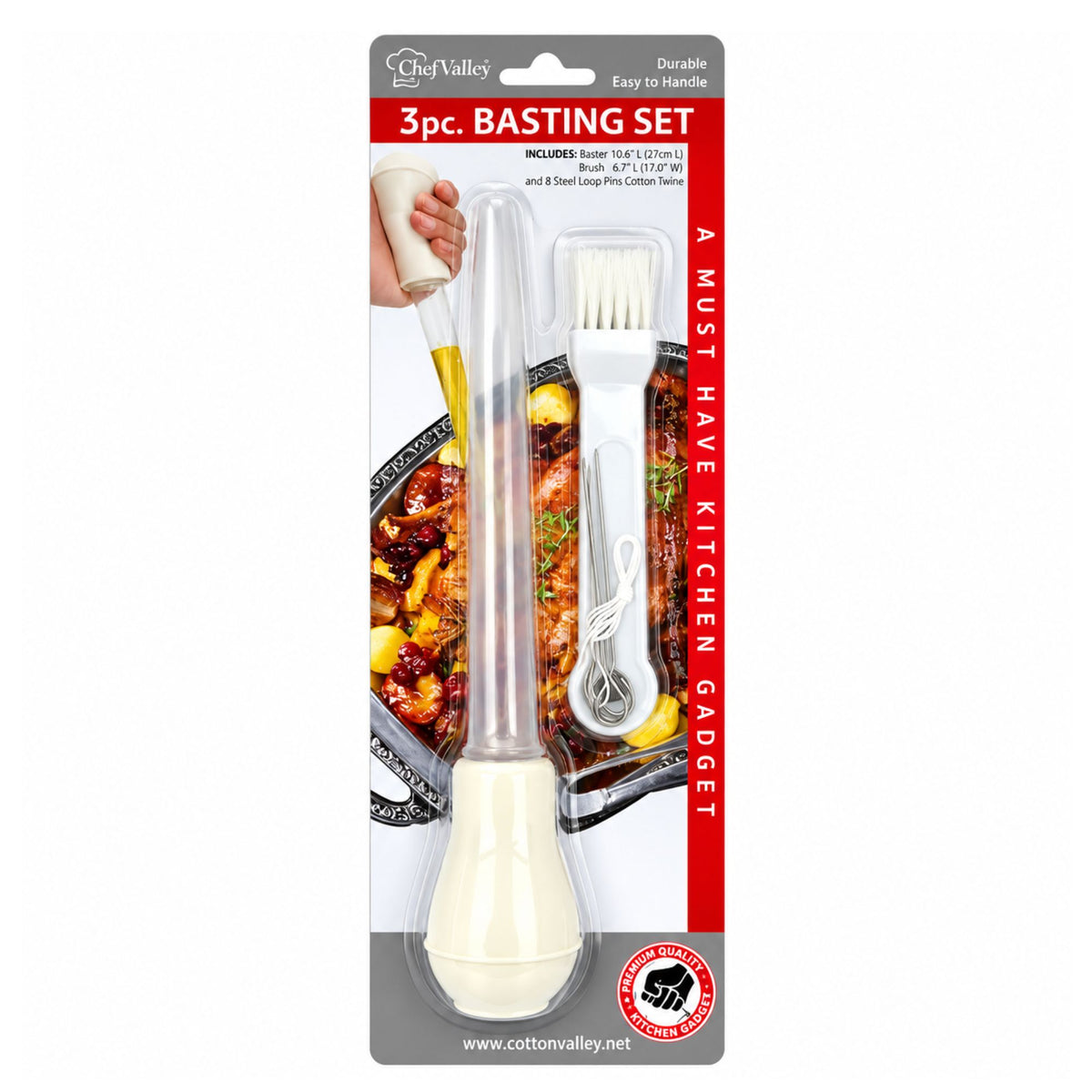 Plastic Basting Set 3 Pieces – Durable Chef Valley Kitchen Tools Basting Set VeZee