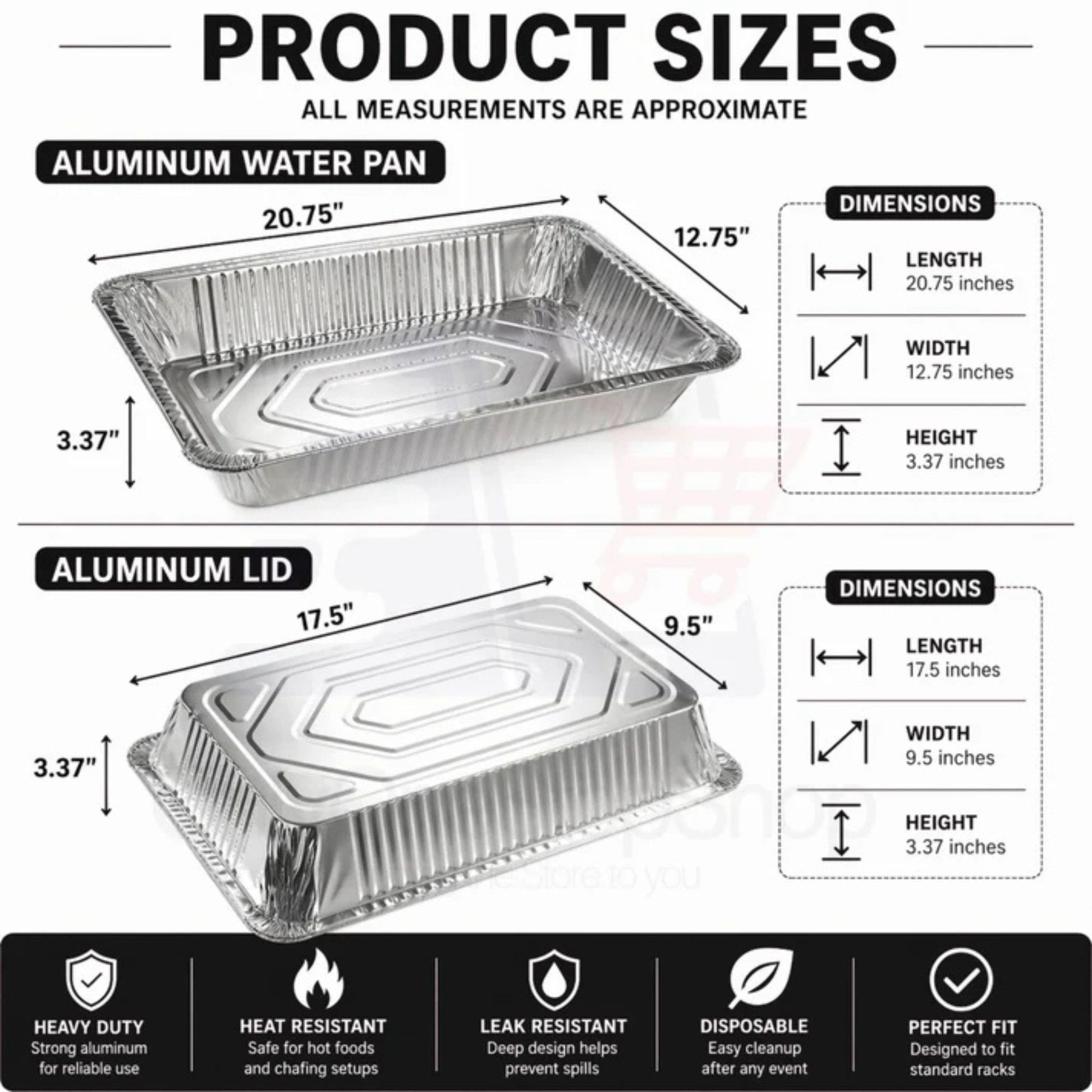 20 Piece Chafing Dish Buffet Set with 5LB Loaf Pans, Fuel & Utensils Disposable Catering Kit Disposable VeZee