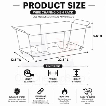 20 Piece Chafing Dish Buffet Set with 5LB Loaf Pans, Fuel & Utensils Disposable Catering Kit Disposable VeZee
