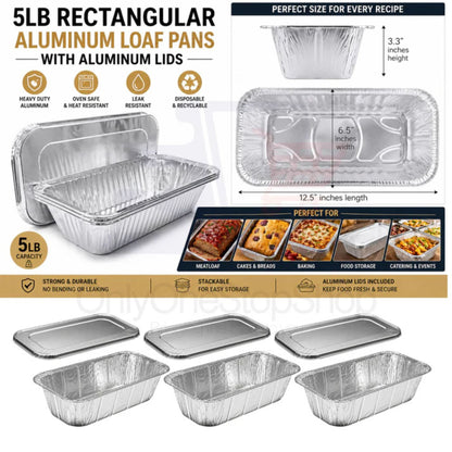 20 Piece Chafing Dish Buffet Set with 5LB Loaf Pans, Fuel & Utensils Disposable Catering Kit Disposable VeZee