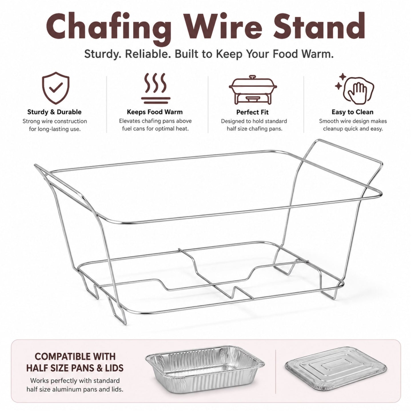 84-Piece Chafing/Buffet Serving Kit Aluminum Disposable Half Size Set Disposable VeZee