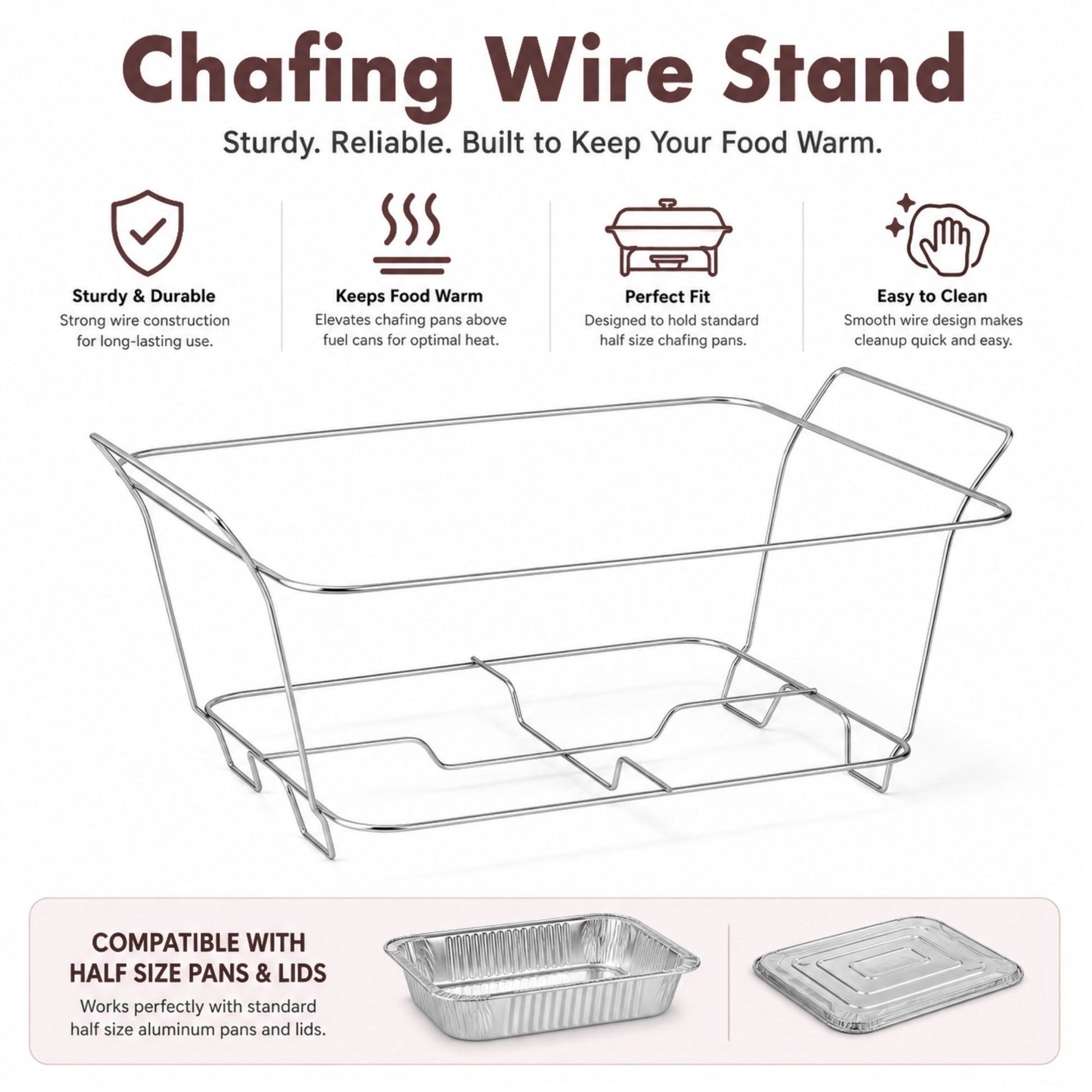 84-Piece Chafing/Buffet Serving Kit Aluminum Disposable Half Size Set Disposable VeZee