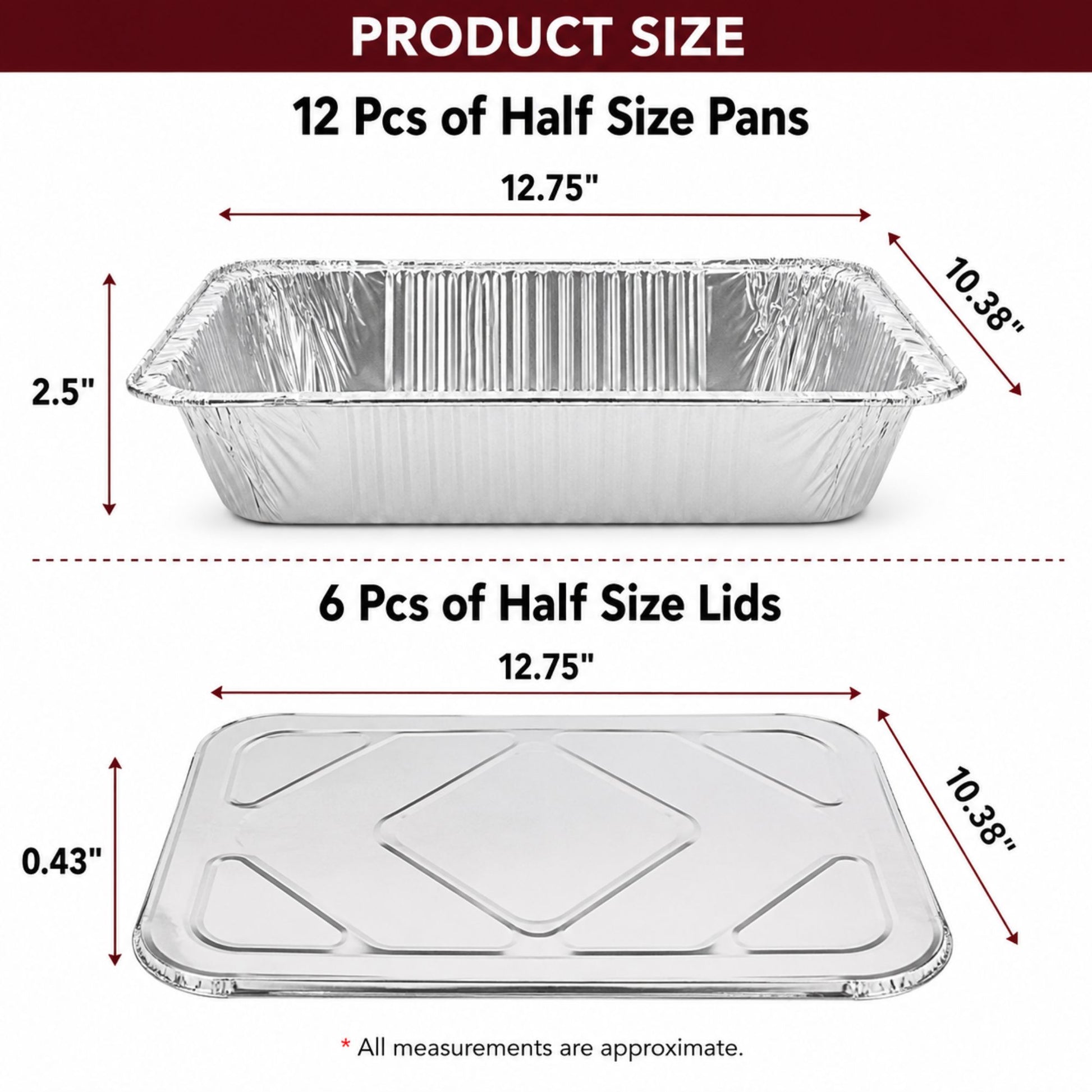 84-Piece Chafing/Buffet Serving Kit Aluminum Disposable Half Size Set Disposable VeZee