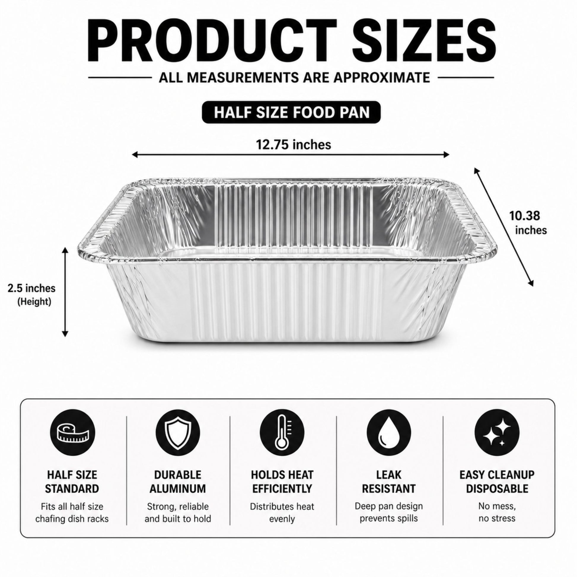 50 Piece All-in-One Chafing Dish Set for Catering & Events Disposable VeZee