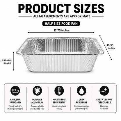 50 Piece All-in-One Chafing Dish Set for Catering & Events Disposable VeZee