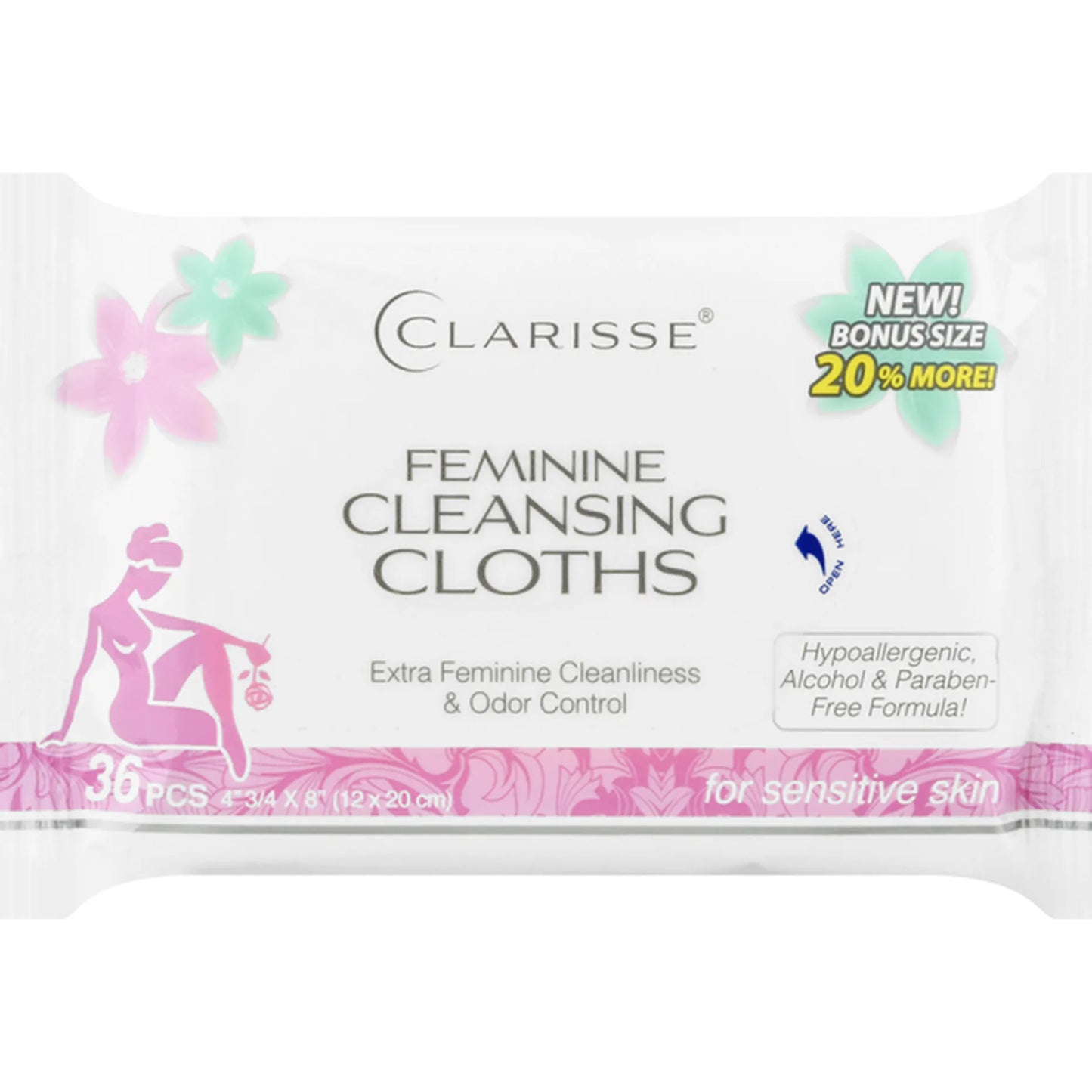 99¢ Feminine Intimate Cleansing Wipes Clarisse - 36CT personal Care CLARISSE