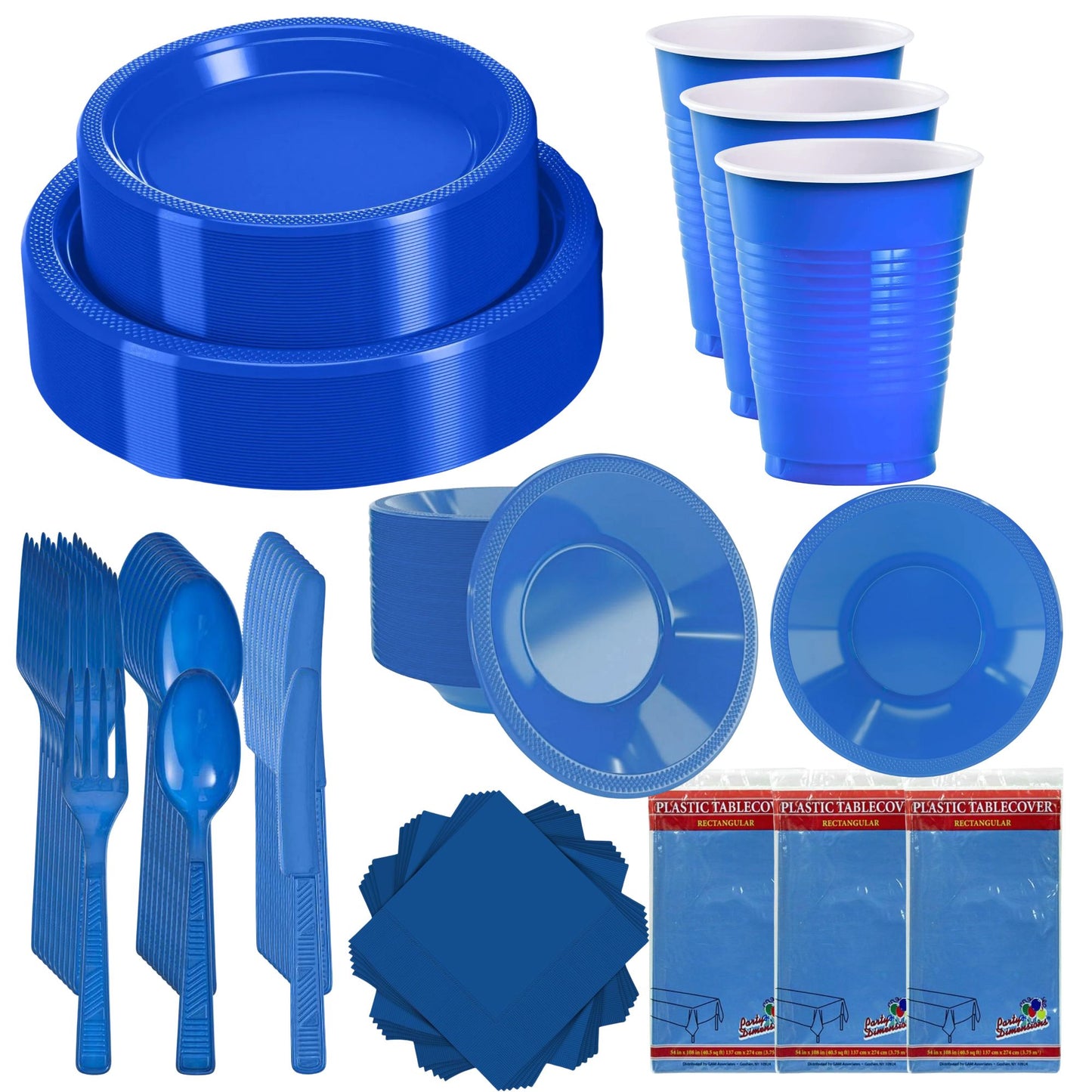 COMBO-PARTY SET: BLUE-Complete Disposable Dining Solution for Your Event Disposable Tableware Hanna K Signature
