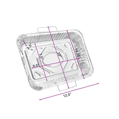 Disposable Aluminum Roaster & Pan Combo Pack with Handle Racks – Turkey Roaster, Full Size, and Half Size Pans