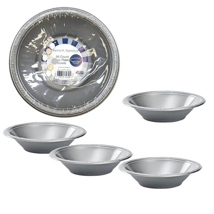 COMBO-PARTY SET: SILVER -Complete Disposable Dining Solution for Your Event Disposable Tableware Hanna K Signature