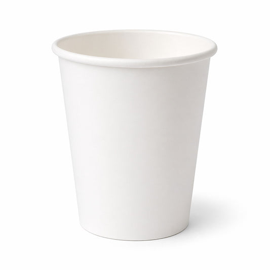 *BUY BULK* 8 oz White Poly Paper Cups Hot and Cold Disposable Leak Resistant Cups Paper Cups VeZee