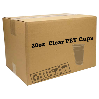 *WHOLESALE* 20oz Disposable Plastic Clear PET Cups | 600 ct/Case Smoothie Cups VeZee