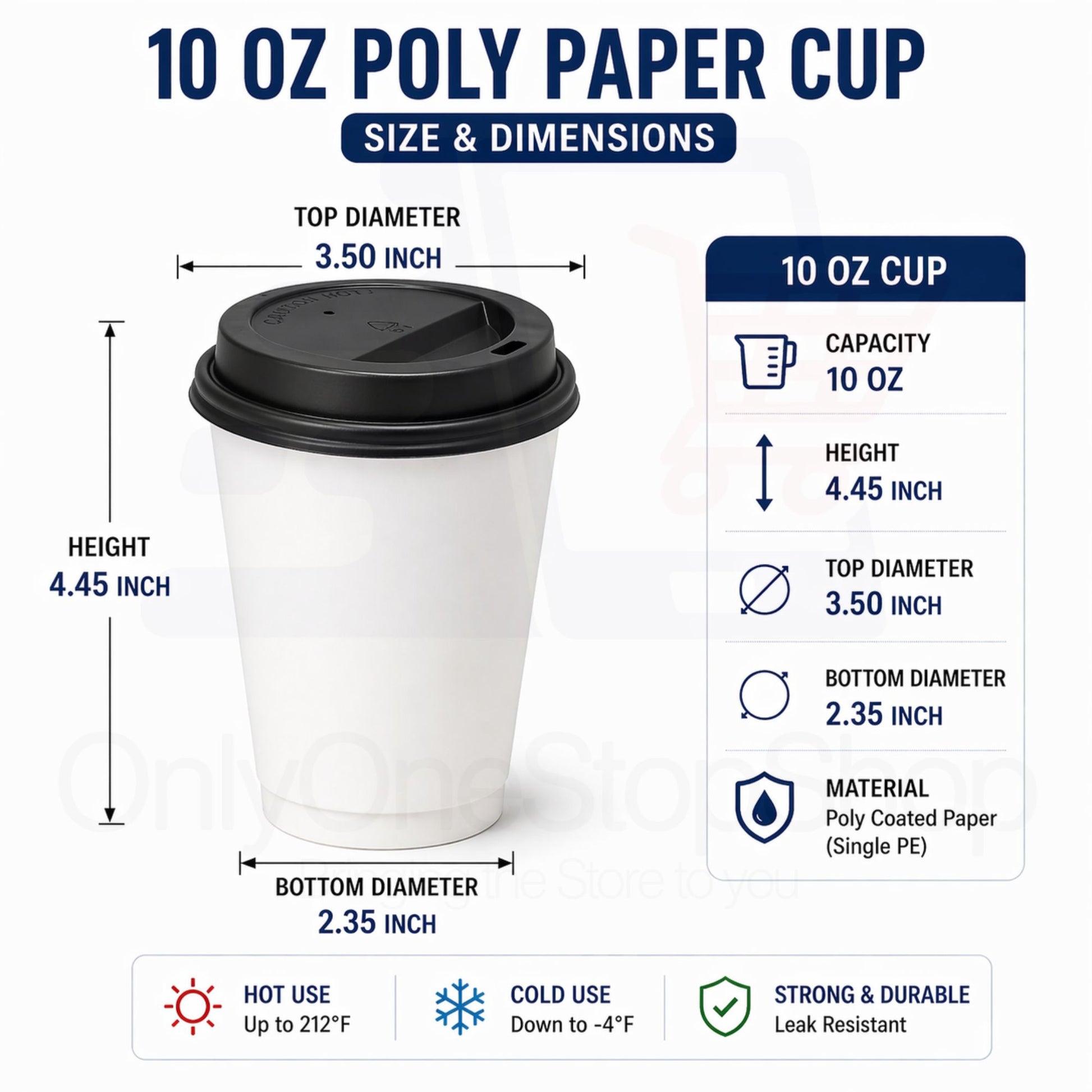 *Buy Bulk* 10oz Disposable Poly Paper Cups with Black Dome Lids Hot & Cold Paper Cups VeZee