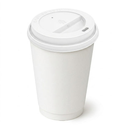 *Buy Bulk* 10oz White Disposable Poly Paper Cups with White Dome Lids Hot & Cold Paper Cups VeZee Pack of 100