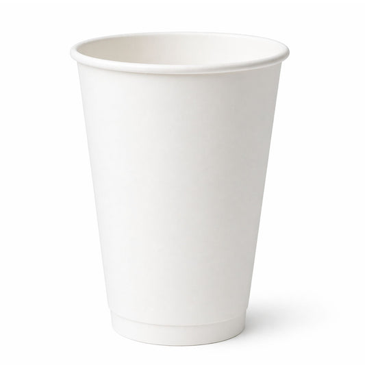 *WHOLESALE* 12 oz White Poly Paper Cups Hot and Cold Disposable Leak Resistant Cups 1000 Count Case Paper Cups VeZee