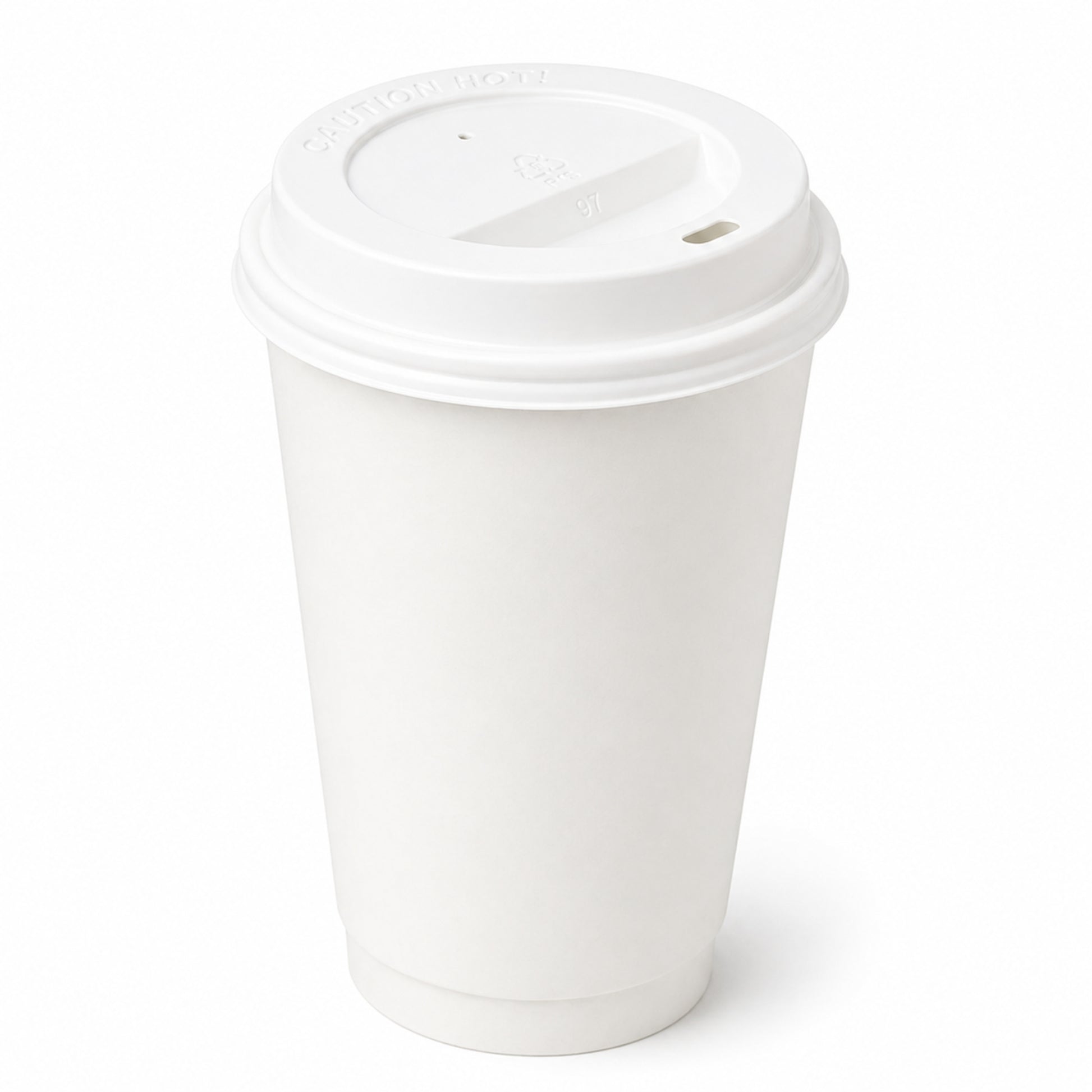*Buy Bulk* 16oz Disposable White Poly Paper Cups with White Dome Lids Hot & Cold Paper Cups VeZee Pack of 100