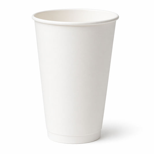 *WHOLESALE* 16 oz White Poly Paper Cups Hot and Cold Disposable Leak Resistant Cups 1000/Case Paper Cups VeZee