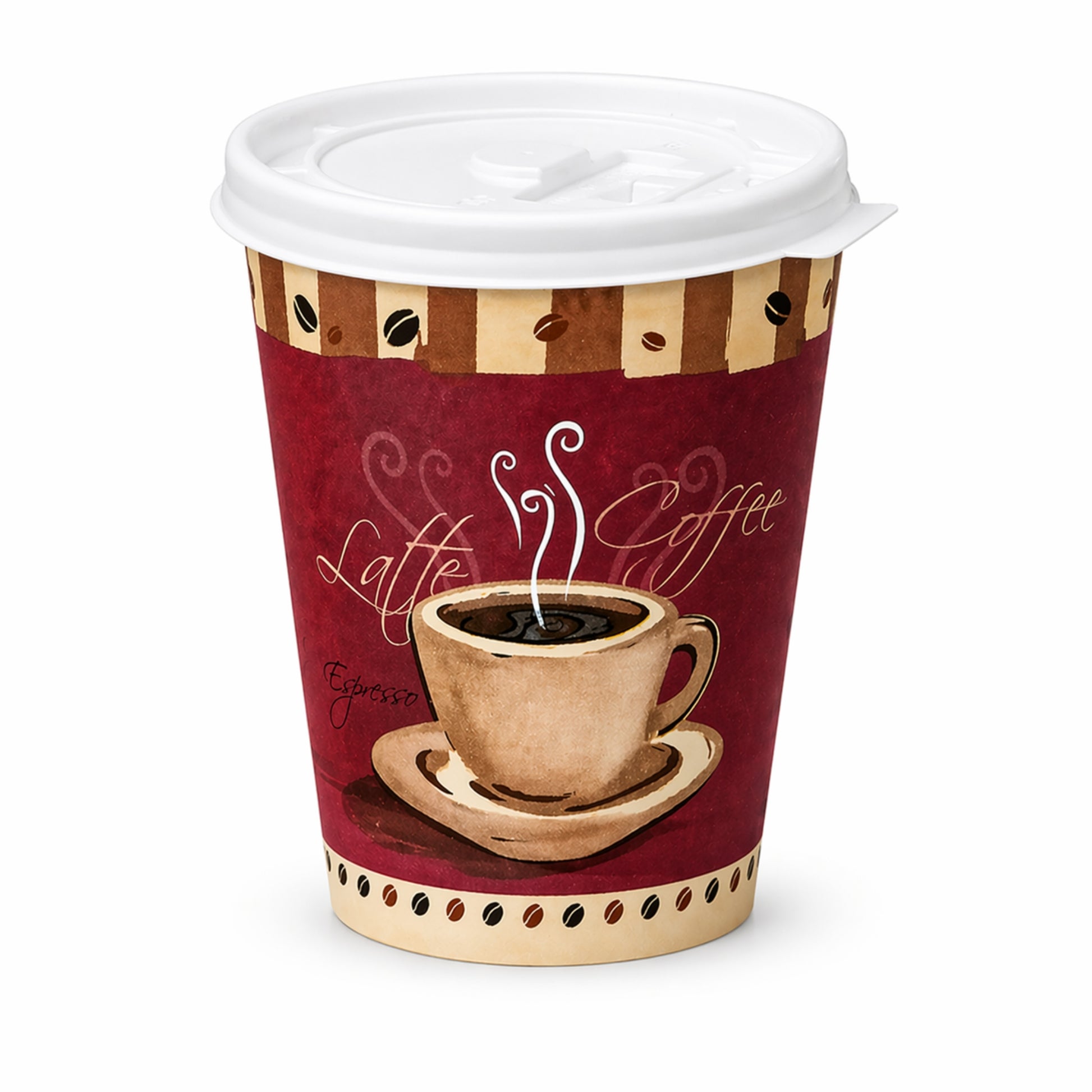 *Buy Bulk* 8oz Disposable Heaven Poly Paper Cups with White Lid Hot & Cold Paper Cups VeZee Pack of 100