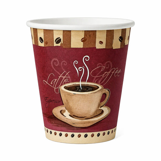 *WHOLESALE* 8 oz Heaven White Poly Paper Cups Hot and Cold Disposable Leak Resistant Cups 1000/ Case Paper Cups VeZee