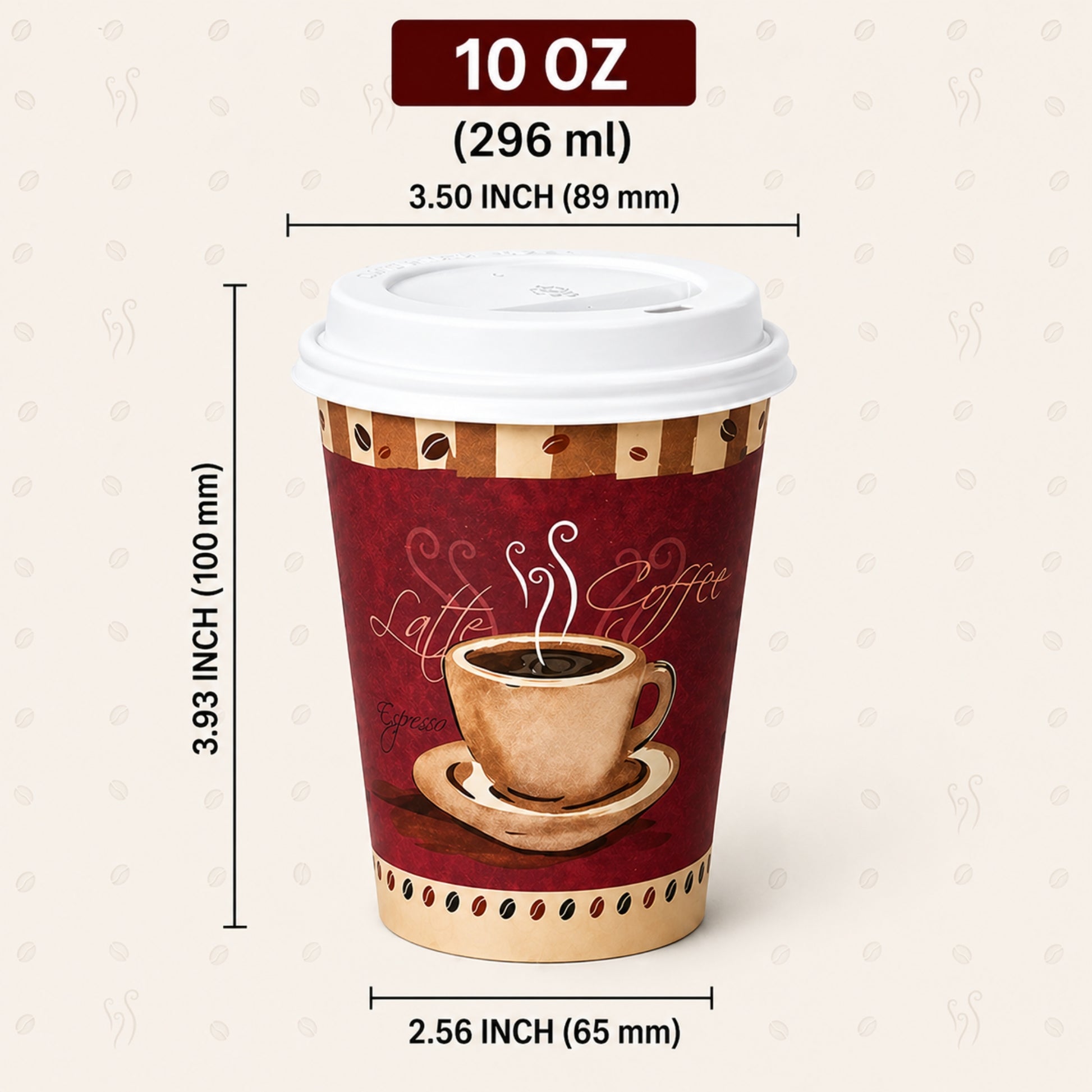*Buy Bulk* 10oz Disposable Heaven Poly Paper Cups with White Dome Lids Hot & Cold Paper Cups VeZee