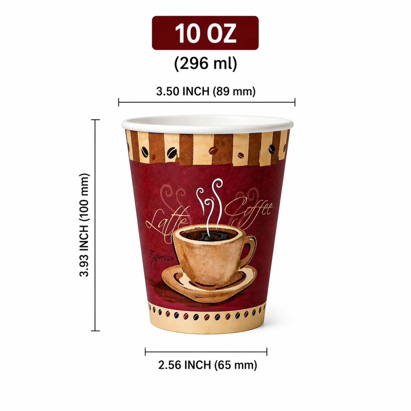 *BUY BULK* 10 oz Heaven White Poly Paper Cups Hot and Cold Disposable Leak Resistant Cups Paper Cups VeZee