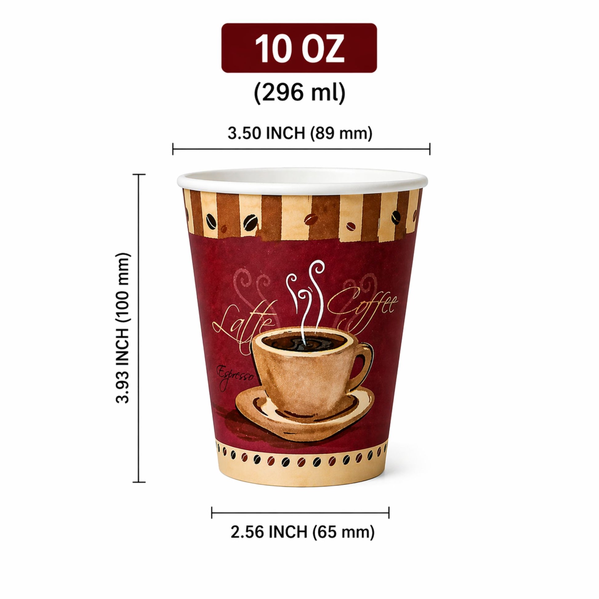 *BUY BULK* 10 oz Heaven White Poly Paper Cups Hot and Cold Disposable Leak Resistant Cups Paper Cups VeZee
