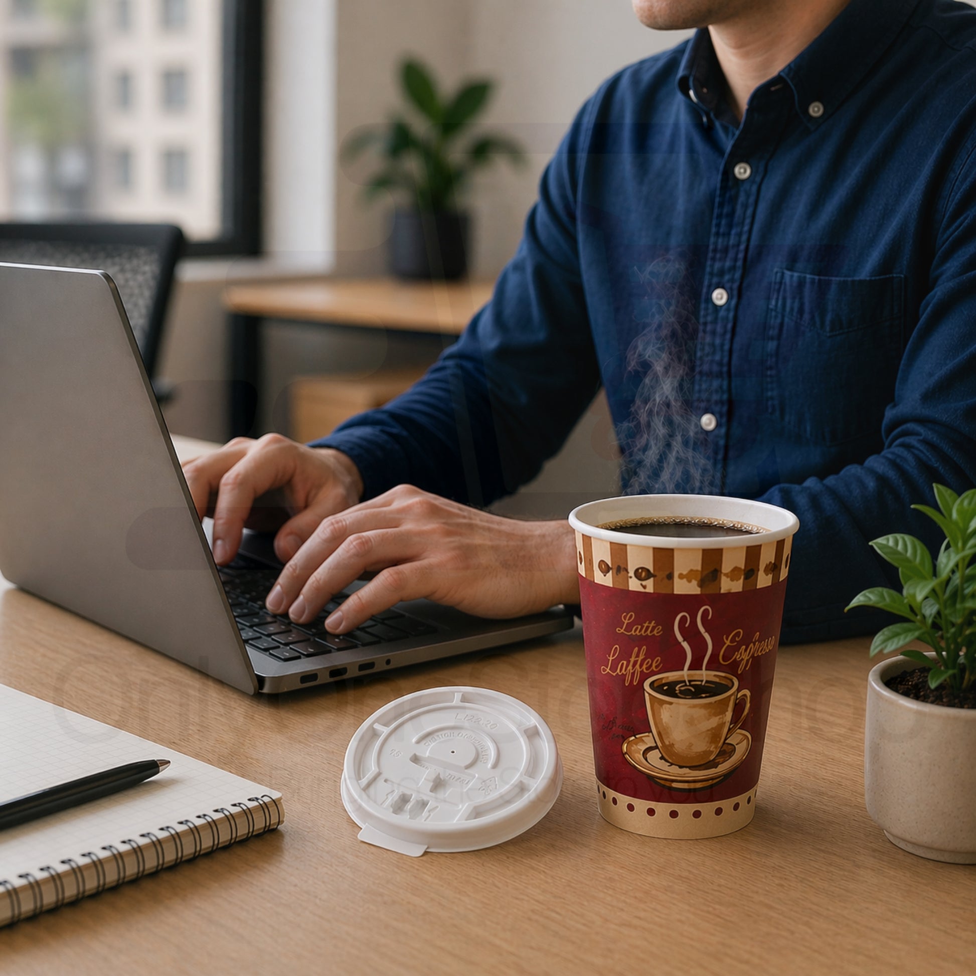 *Buy Bulk* 12oz Disposable Heaven Poly Paper Cups with White Lid Hot & Cold Paper Cups VeZee