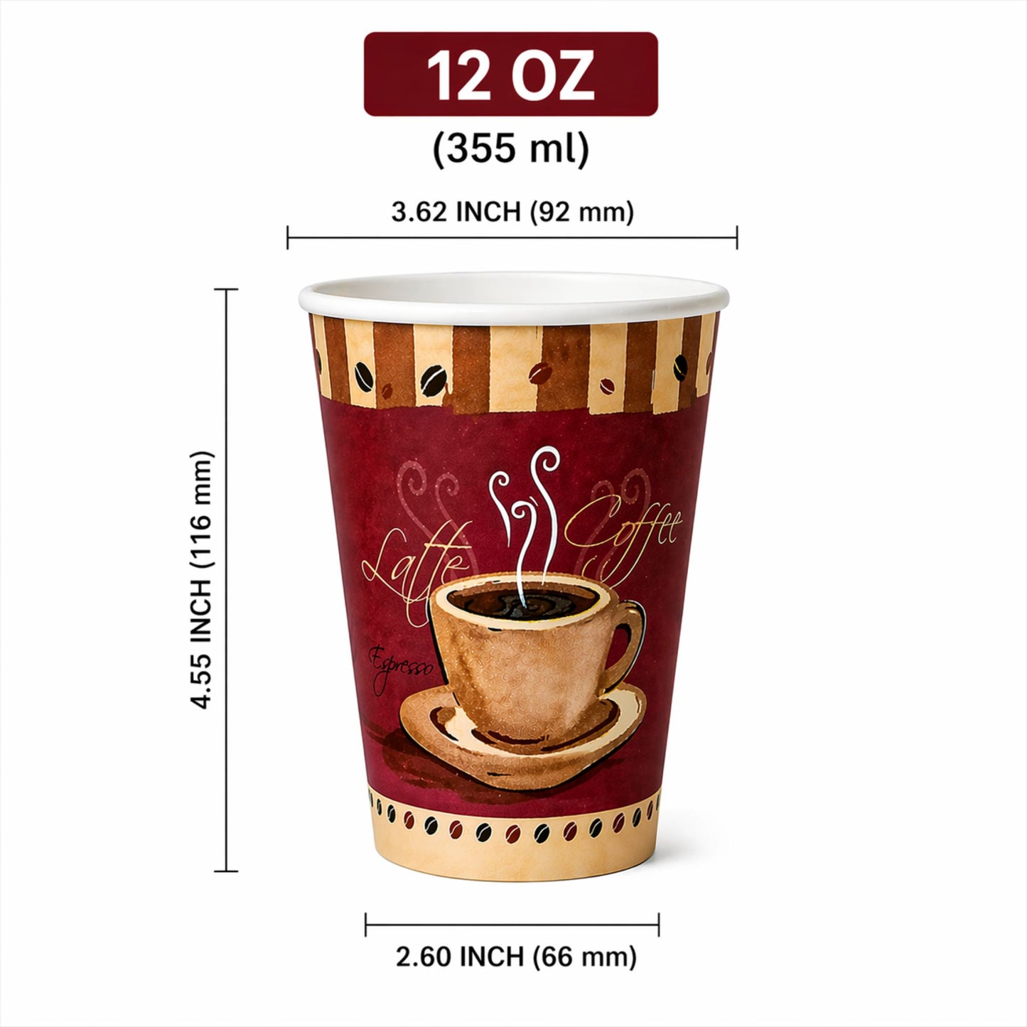 *WHOLESALE*12 oz Heaven White Poly Paper Cups Hot 1000/Case Paper Cups VeZee
