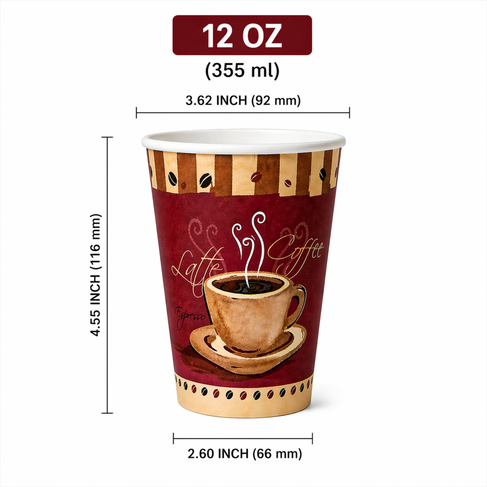 *WHOLESALE*12 oz Heaven White Poly Paper Cups Hot 1000/Case Paper Cups VeZee