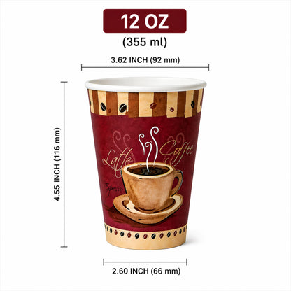*WHOLESALE*12 oz Heaven White Poly Paper Cups Hot 1000/Case Paper Cups VeZee