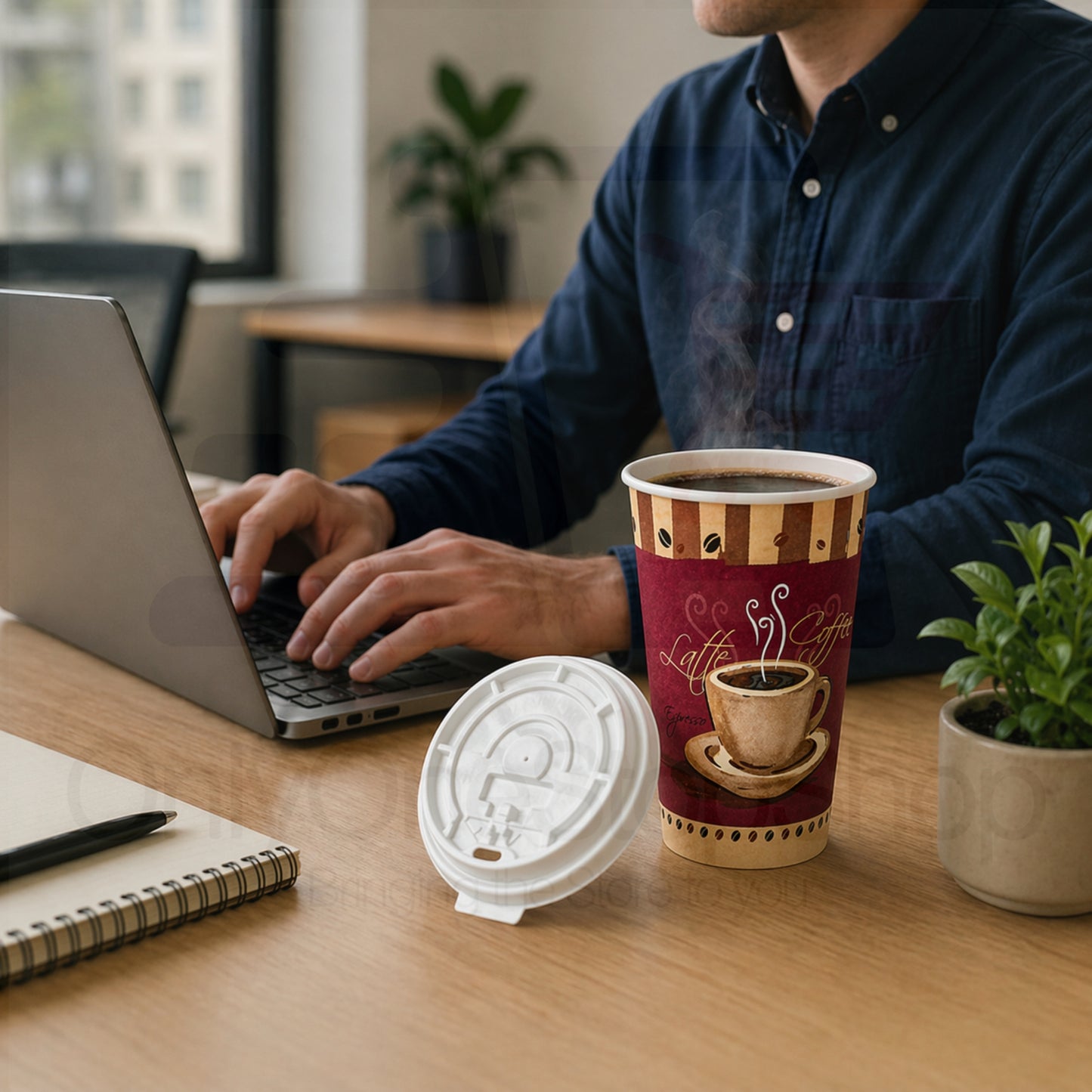 *Buy Bulk* 16oz Disposable Heaven Poly Paper Cups with White Lids Hot & Cold Paper Cups VeZee