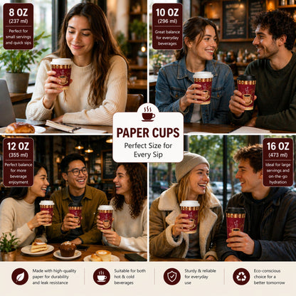 *WHOLESALE*12 oz Heaven White Poly Paper Cups Hot 1000/Case Paper Cups VeZee
