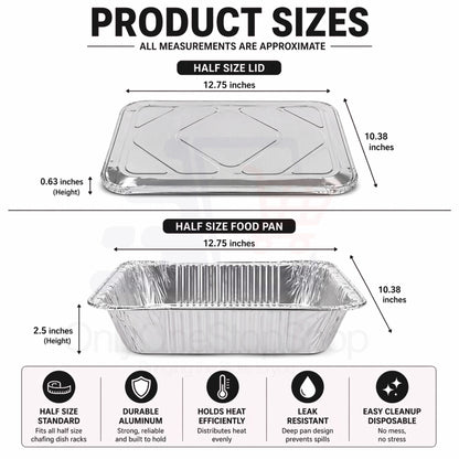 136 Piece Chafing Dish Buffet Aluminum Disposable Disposable VeZee