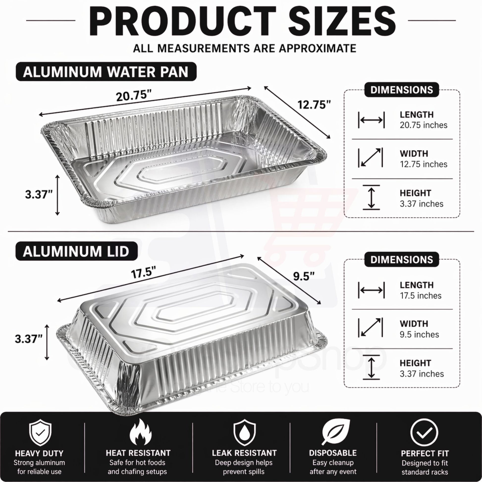 136 Piece Chafing Dish Buffet Aluminum Disposable Disposable VeZee