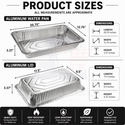 136 Piece Chafing Dish Buffet Aluminum Disposable Disposable VeZee