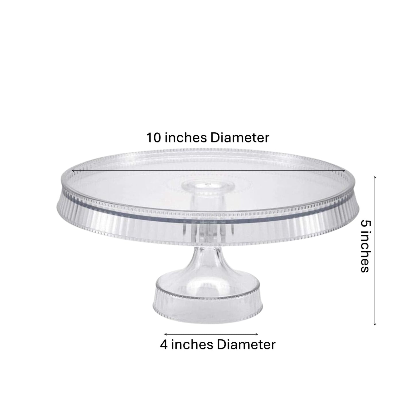 Premium Extra Heavyweight Clear Cake Plastic Stands 10.5" Disposable Lillian   