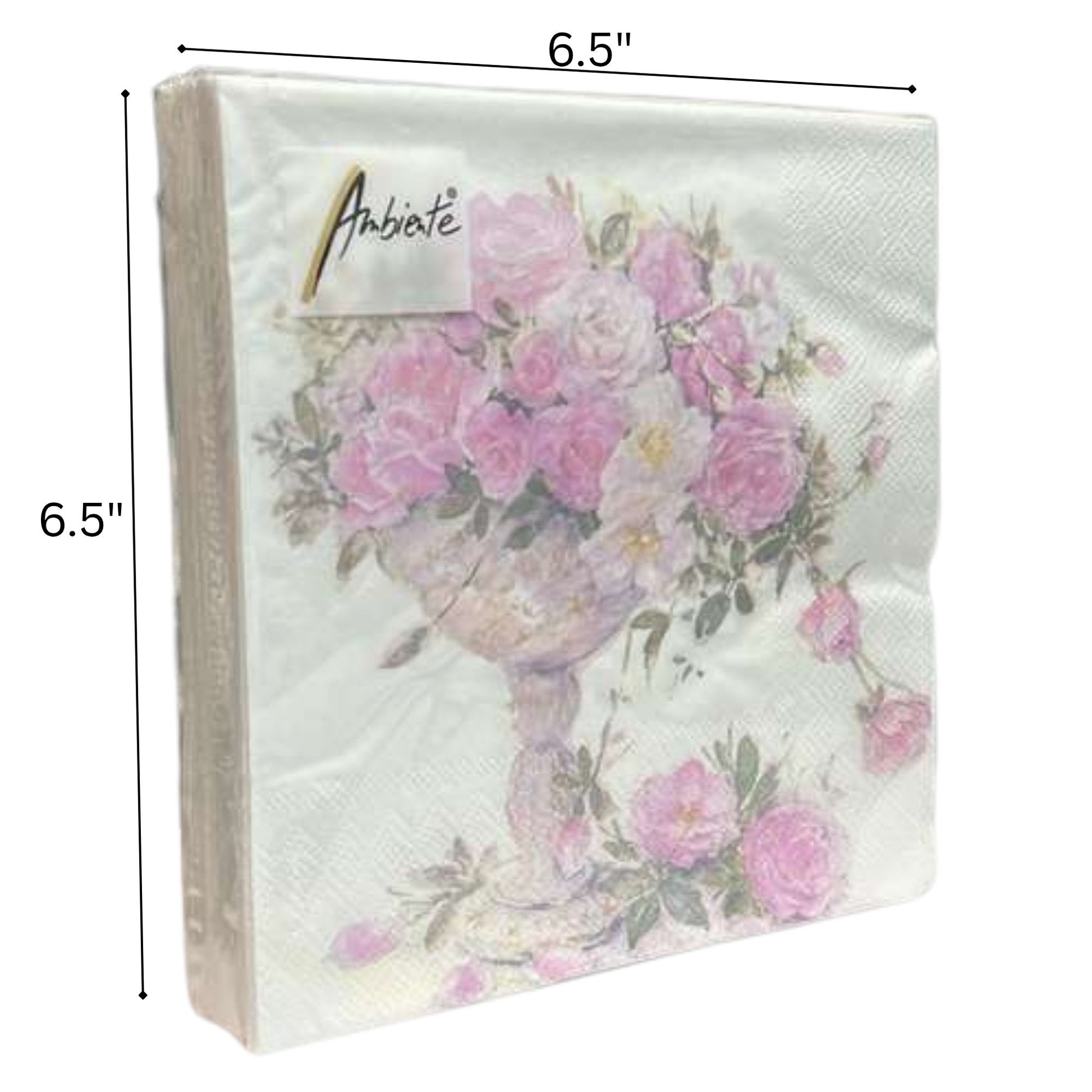 13" x 13" Premium 3-Ply Floral Tissue Napkins: 20 Count Napkins Ambiente