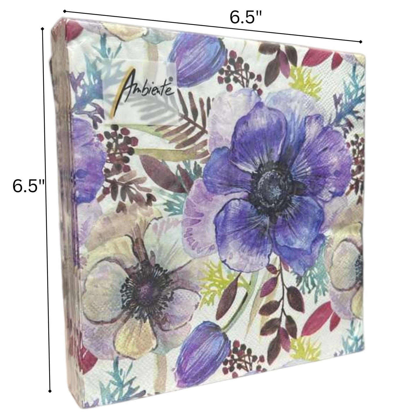 Ambiente 13" x 13" 3-Ply Floral Tissue Napkins: 20 Count Napkins Ambiente