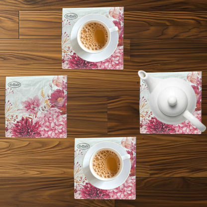 13" x 13" 3-Ply Premium Tissue Napkins – Pink Floral Bouquet Design: 20 Count Napkins Ti-Flair